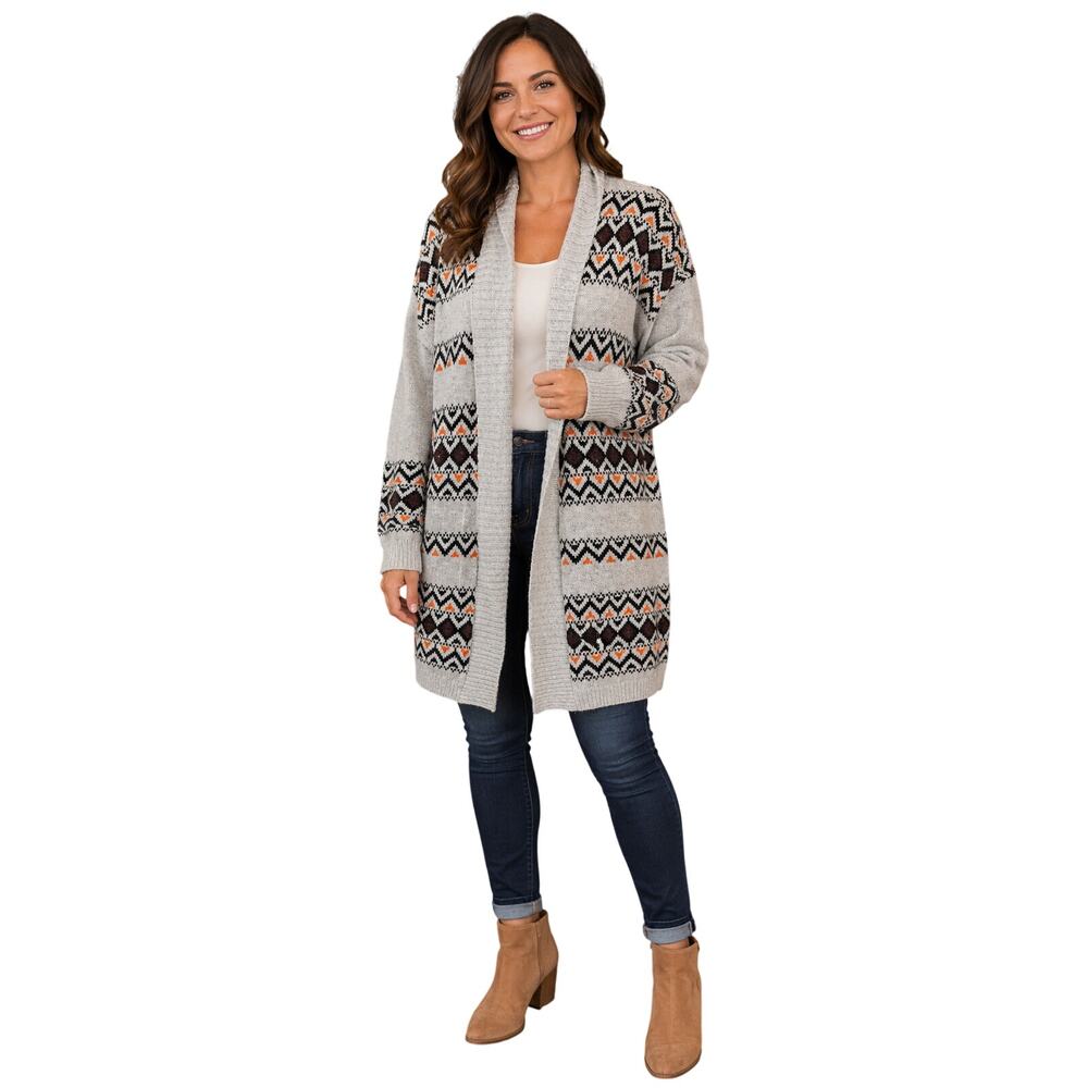 Caslon XL wool blend warm winter aztec knit sweater tunic length office career